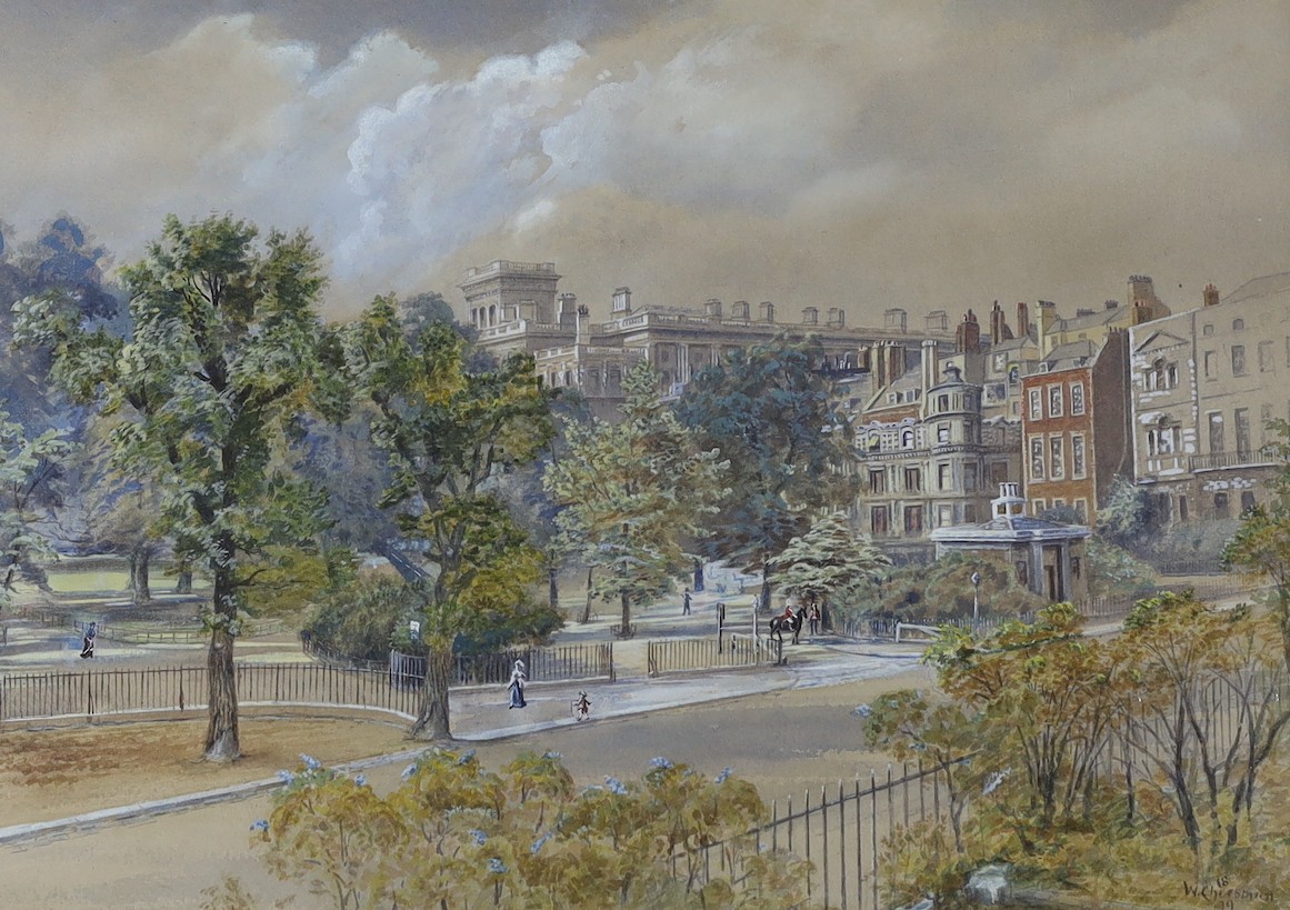 William Cheesman (c.1841-1910) watercolour, London Park, signed and dated 1879, 31 x 44cm